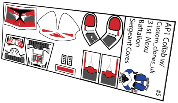 31st Nexu Battalion Sergeant Cores (Custom_clones_uk x BD Bricks)