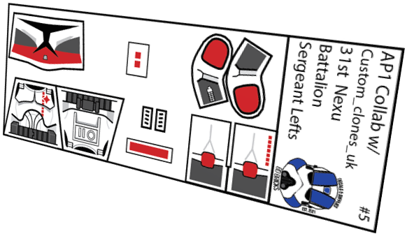 31st Nexu Battalion Sergeant Lefts (Custom_clones_uk x BD Bricks)